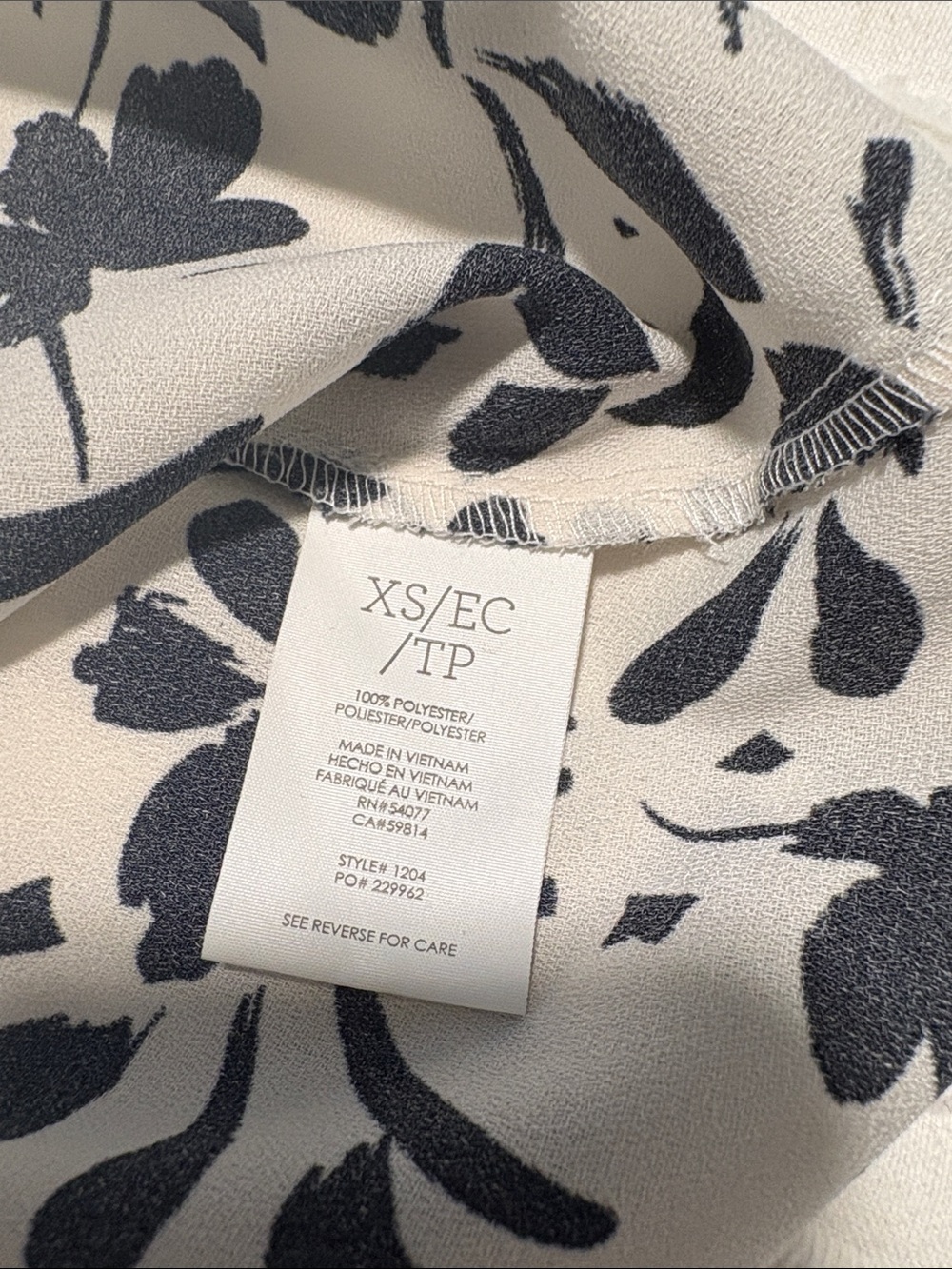 CAbi Quintessential Black and White Floral Button-Down Blouse - Picture 10 of 10